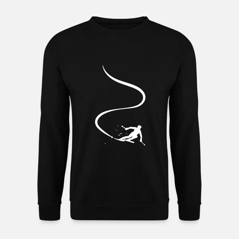 Skifahrer Abfahrt Berge Ski Sport Skier Skifahren - Unisex Pullover - Schwarz