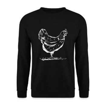 Chicken Drawn Chickens Farmer Farmers Chicken Farmer - Unisex Sweatshirt - black - Front - Alina (178cm) & Michal (187cm)