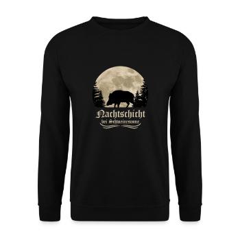 Wildschwein Keiler Jagd - Unisex Pullover - Schwarz - Vorne - Alina (178cm) & Michal (187cm)