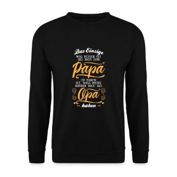Kinder dich als Opa haben Werdender Großvater Opi - Unisex Pullover - Schwarz - Vorne - Alina (178cm) & Michal (187cm)