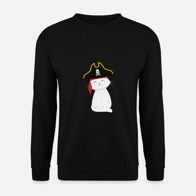 Süße Katze mit Piratenhut - Unisex Pullover - Schwarz