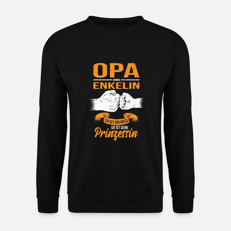 Opa und Enkelin Ihr Held Seine Prinzessin Großvate - Unisex Pullover - Schwarz