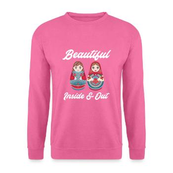 Beautiful Inside & Out Matrjoschka Babuschka - Unisex Pullover - Pink - Vorne