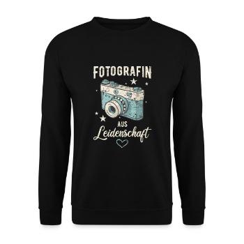 Fotografin aus Leidenschaft Fotografie Kamera Foto - Unisex Pullover - Schwarz - Vorne - Alina (178cm) & Michal (187cm)