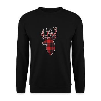 Hirsch Christmas Outfit - Unisex Sweatshirt - black - Front - Alina (178cm) & Michal (187cm)