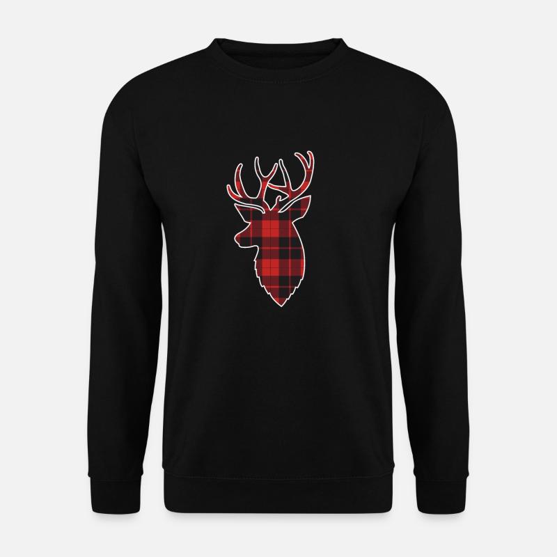 Hirsch Weihnachtsoutfit - Unisex Pullover - Schwarz