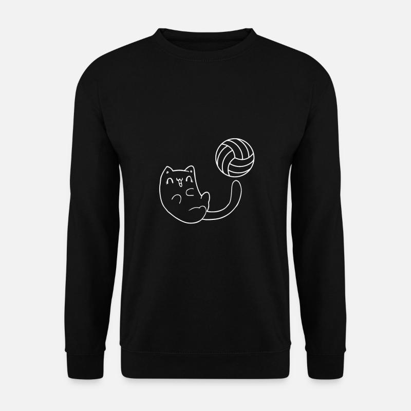 Niedliche Katze spielt Volleyball - Unisex Pullover - Schwarz