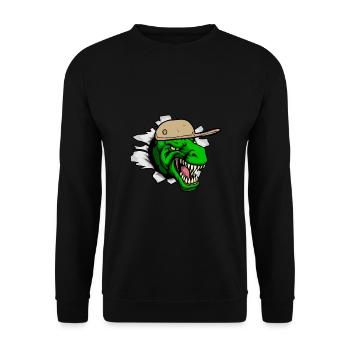 Cool T Rex amateur de dinosaures d'art de tête T-Rex - Sweat-shirt Unisexe - noir - Devant - Alina (178cm) & Michal (187cm)