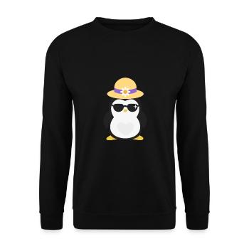 Cool Penguin Women Heart - Unisex Sweatshirt - black - Front - Alina (178cm) & Michal (187cm)