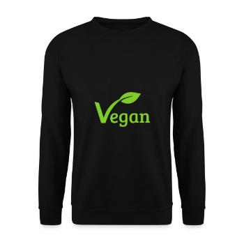Vegan Plant Organic Green Food - Unisex Pullover - Schwarz - Vorne - Alina (178cm) & Michal (187cm)