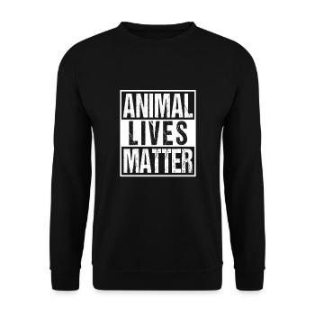 ANIMAL LIVES MATTER - Unisex Pullover - Schwarz - Vorne - Alina (178cm) & Michal (187cm)