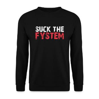 Suck the Fystem Resistance Protest Fuck FCK System - Unisex Sweatshirt - black - Front - Alina (178cm) & Michal (187cm)