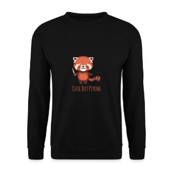 Sweet but psycho - Red Panda with Knife - Unisex Sweatshirt - black - Front - Alina (178cm) & Michal (187cm)