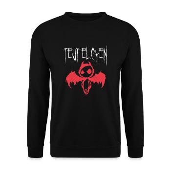 Teufelchen Böse Frech Teufelsweib Teufelskerl - Unisex Pullover - Schwarz - Vorne - Alina (178cm) & Michal (187cm)