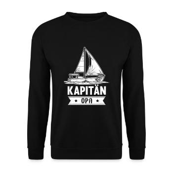 Segelschiff Käpt'n Opa Boot Skipper Meer Jacht Nor - Unisex Pullover - Schwarz - Vorne - Alina (178cm) & Michal (187cm)