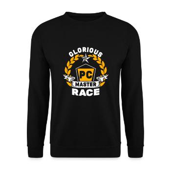 Glorious PC Master Race PC Spieler Zocker - Unisex Pullover - Schwarz - Vorne - Alina (178cm) & Michal (187cm)