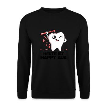 Zahnarzt Heute Ist Happy Aua Zähne Zahnmediziner Z - Unisex Pullover - Schwarz - Vorne - Alina (178cm) & Michal (187cm)