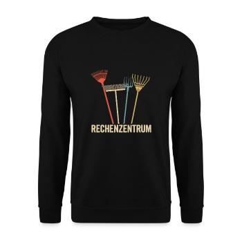 Gärtner Rechenzentrum Gartenarbeit Schrebergarten - Unisex Pullover - Schwarz - Vorne - Alina (178cm) & Michal (187cm)