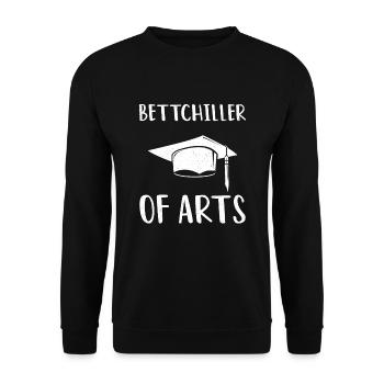 Bachelor Bettchiller Of Arts University Degree A - Unisex Sweatshirt - black - Front - Alina (178cm) & Michal (187cm)