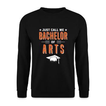 Abschluss Just Call Me Bachelor Of Arts Universitä - Unisex Pullover - Schwarz - Vorne - Alina (178cm) & Michal (187cm)