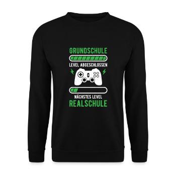 Mittlere Reife 5. Klasse Realschule Weiterführende - Unisex Pullover - Schwarz - Vorne - Alina (178cm) & Michal (187cm)
