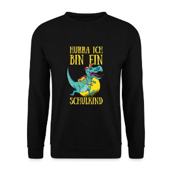 Schulanfang Hurra Ich Bin Ein Schulkind Einschulun - Unisex Pullover - Schwarz - Vorne - Alina (178cm) & Michal (187cm)