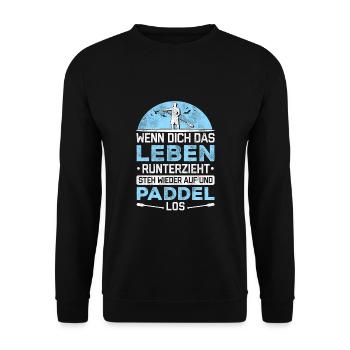Stand Up Paddle Wenn Steh Auf Und Paddel Los SUP B - Unisex Pullover - Schwarz - Vorne - Alina (178cm) & Michal (187cm)