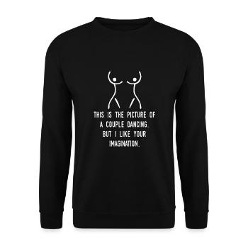 Dancing Couple Dirty Fantasy Breasts Boobs - Unisex Sweatshirt - black - Front - Alina (178cm) & Michal (187cm)