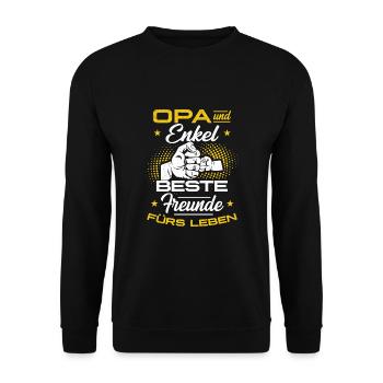 Opa Und Enkel Beste Freunde Fürs Leben - Unisex Pullover - Schwarz - Vorne - Alina (178cm) & Michal (187cm)