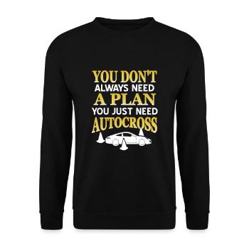 You don't always need a plan, just autocross - Unisex Sweatshirt - black - Front - Alina (178cm) & Michal (187cm)