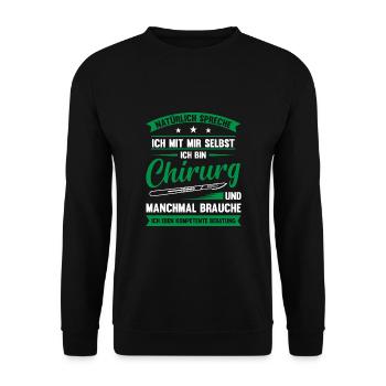 Natürlich Spreche Ich Mit Mir Selbst ich Bin Chiru - Unisex Pullover - Schwarz - Vorne - Alina (178cm) & Michal (187cm)
