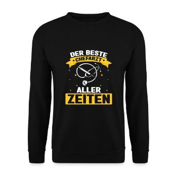 Der Beste Chefarzt Aller Zeiten Chirurg Doktor Ska - Unisex Pullover - Schwarz - Vorne - Alina (178cm) & Michal (187cm)