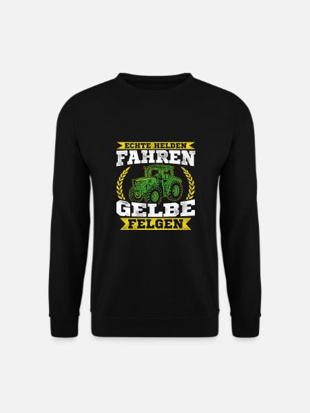 Echte Helden Fahren Gelbe Felgen Bauernhof Acker L - Unisex Pullover - Schwarz