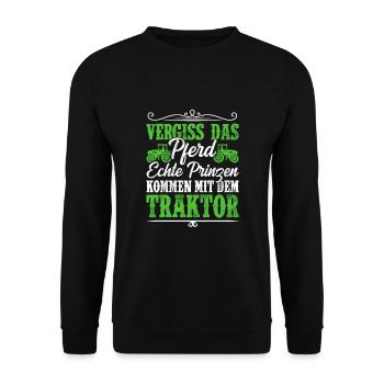 Vergiss Das Pferd Echte Prinzen Kommen Mit Dem Tra - Unisex Pullover - Schwarz - Vorne - Alina (178cm) & Michal (187cm)