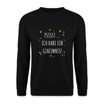 Psssst Ich Habe Ein Geheimnis Nachwuchs Schwanger - Unisex Pullover - Schwarz - Vorne - Alina (178cm) & Michal (187cm)