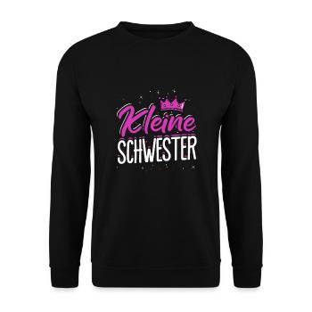 Kleine Schwester Sis Geschwisterliebe Familie Schw - Unisex Pullover - Schwarz - Vorne - Alina (178cm) & Michal (187cm)
