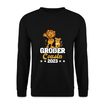 Großer Cousin 2023 Nachwuchs Familie Schwanger Sta - Unisex Pullover - Schwarz - Vorne - Alina (178cm) & Michal (187cm)