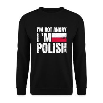 Je ne suis pas en colère Je suis polonais Pologne Drapeau polonais - Sweat-shirt Unisexe - noir - Devant - Alina (178cm) & Michal (187cm)