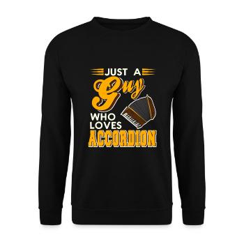 Just a guy who loves accordion - Unisex Sweatshirt - black - Front - Alina (178cm) & Michal (187cm)