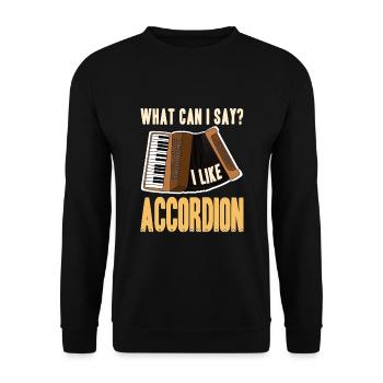 Que dois-je dire? J’aime l’accordéon - Sweat-shirt Unisexe - noir - Devant - Alina (178cm) & Michal (187cm)