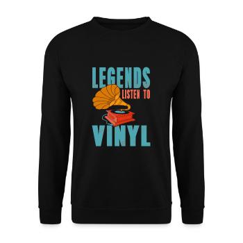 Les légendes écoutent des disques vinyles - Sweat-shirt Unisexe - noir - Devant - Alina (178cm) & Michal (187cm)