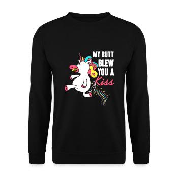 Mes fesses te souffle un baiser licorne pet - Sweat-shirt Unisexe - noir - Devant - Alina (178cm) & Michal (187cm)