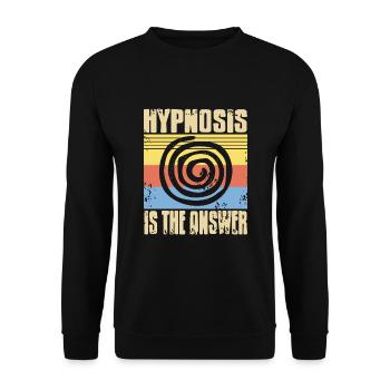 Hypnose ist die Antwort - Unisex Pullover - Schwarz - Vorne - Alina (178cm) & Michal (187cm)