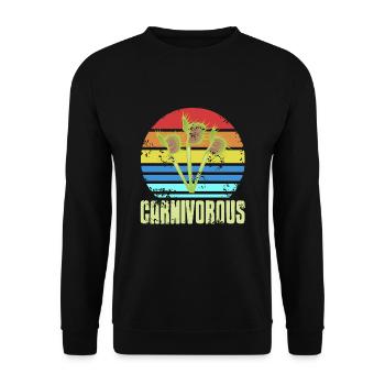 Carnivorous Plants Retro Vintage - Unisex Sweatshirt - black - Front - Alina (178cm) & Michal (187cm)