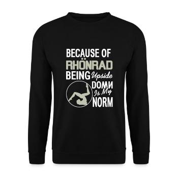 Standing upside down is my norm - Unisex Sweatshirt - black - Front - Alina (178cm) & Michal (187cm)