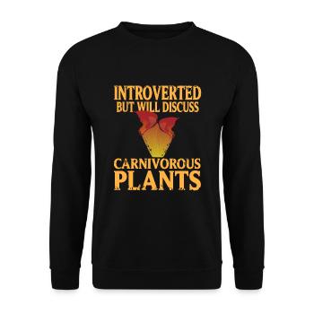 Introvert ready about carnivorous plant - Unisex Sweatshirt - black - Front - Alina (178cm) & Michal (187cm)