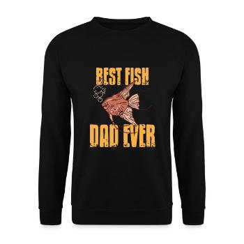 The best fish dad ever - Unisex Sweatshirt - black - Front - Alina (178cm) & Michal (187cm)