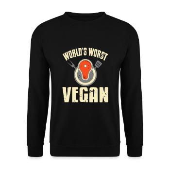 Le pire végétalien du monde - Sweat-shirt Unisexe - noir - Devant - Alina (178cm) & Michal (187cm)