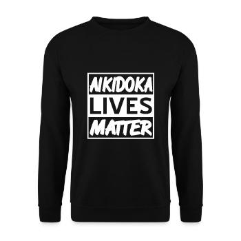 Aikidoka Lives Matter - Unisex Pullover - Schwarz - Vorne - Alina (178cm) & Michal (187cm)