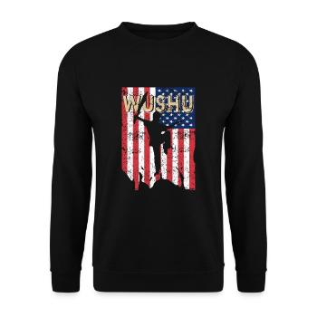 US USA Wushu - Unisex Pullover - Schwarz - Vorne - Alina (178cm) & Michal (187cm)